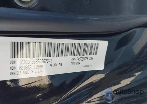 2015 Dodge Dart Sxt из США, поврежденный, VIN 1C3CDFBB8FD267671